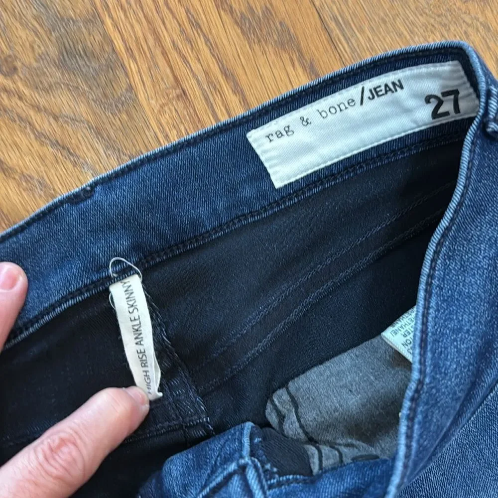 rag & bone High Rise Skinny Jeans 27 ALEMBIC Dark Wash Ankle Stretch Denim